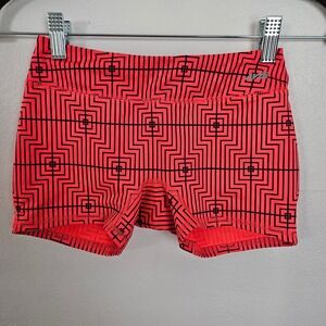 Avia Girls Diva Pink Geometric Maze Athletic‎ Compression Shorts Size L 10-12